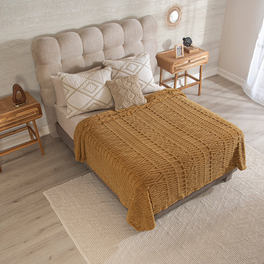 COBERTOR ANDINO OCRE